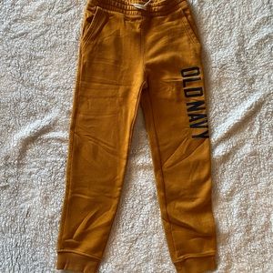 Old Navy Joggers.  Boys size - XL 14/16.  Mustard with Navy lettering